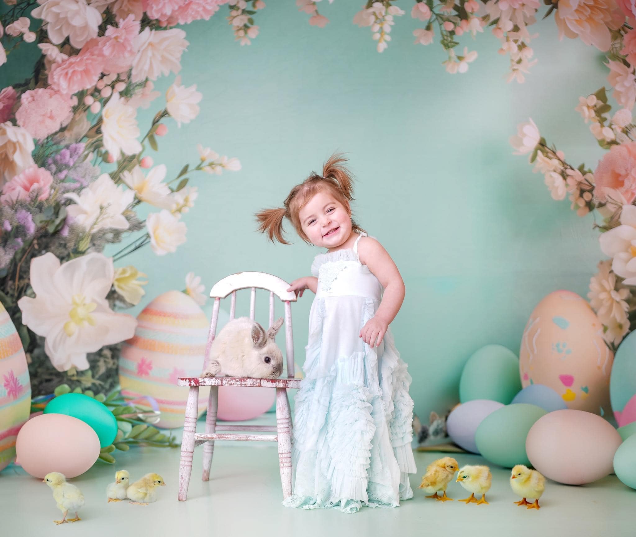 Kate Green Easter Backdrop with Flowers Backdrop Designed by Patty Robert
