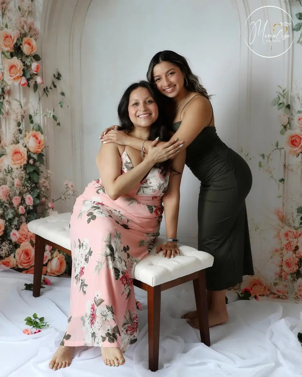 Spring Bruidsboeket Witte Boogmuur Foto Achtergrond Ontworpen door Emetselch