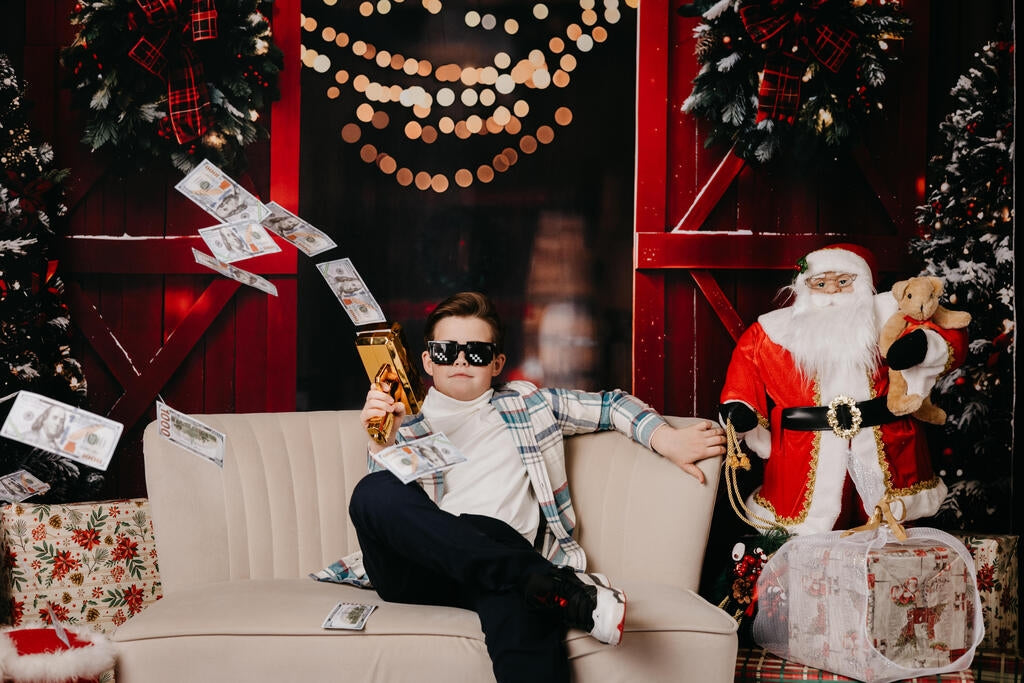 Kate Christmas Night Red Barn Door Backdrop Designed by Emetselch