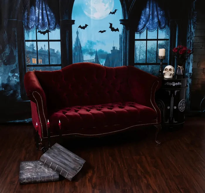 Fondo de Ventana de Castillo Gótico de Halloween Luna diseñado por Emetselch