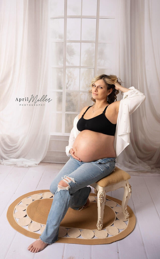 Kate Spring White Curtains Windows Room Backdrop Designed by Chain Photography