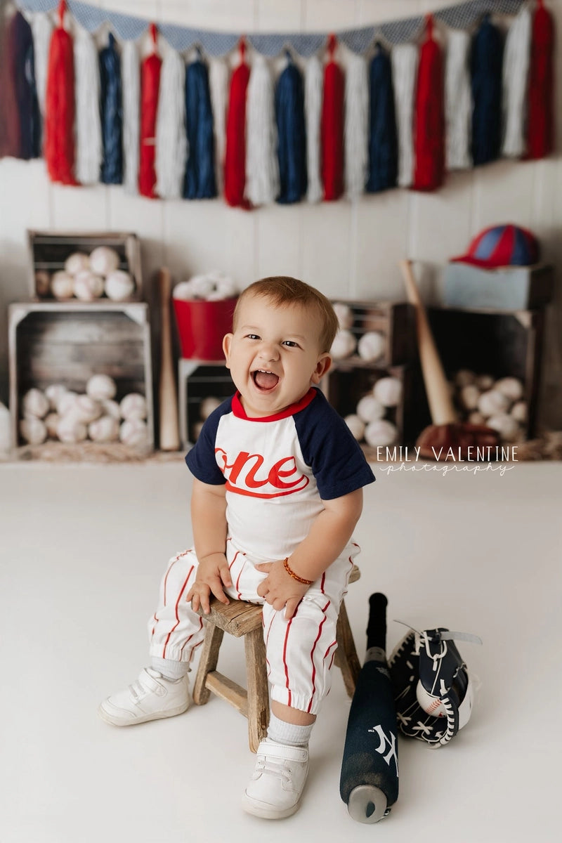 Sport Baseball Kratten Rode Blauwe Foto Achtergrond Designed by Emetselch