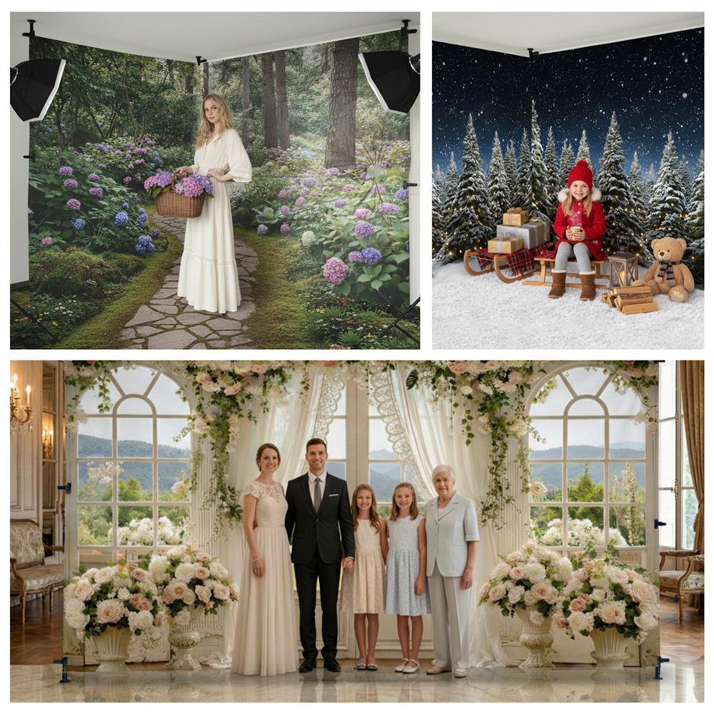 Kate Premium Extra Wide 3-Pole Floor-to-Ceiling Backdrop Support System Stand