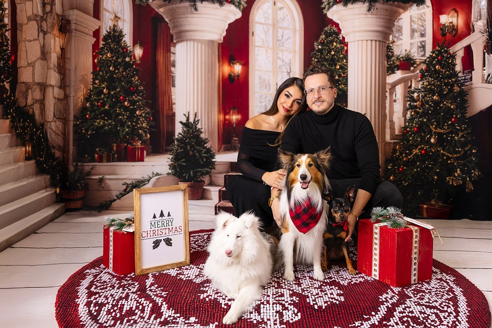 Kate Christmas Retro Columns Staircase Arch Tree Room Set