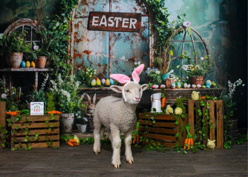 Kate Easter Green Plant Peter Rabbit Printed Backdrop Designed by Emetselch