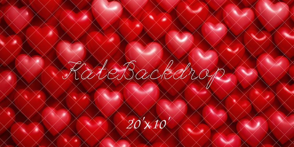 Kate Valentine's Day Red Heart Pattern Backdrop Designed by Megan Leigh Photography