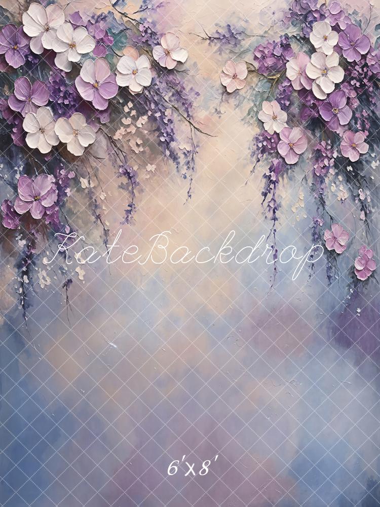 Kate Fine Art Pastel Purple Floral Backdrop Designed by Emetselch