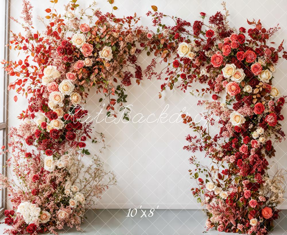 Arco de Flores para el Día de la Madre Rojas de Rosa Fondo Designed by Emetselch