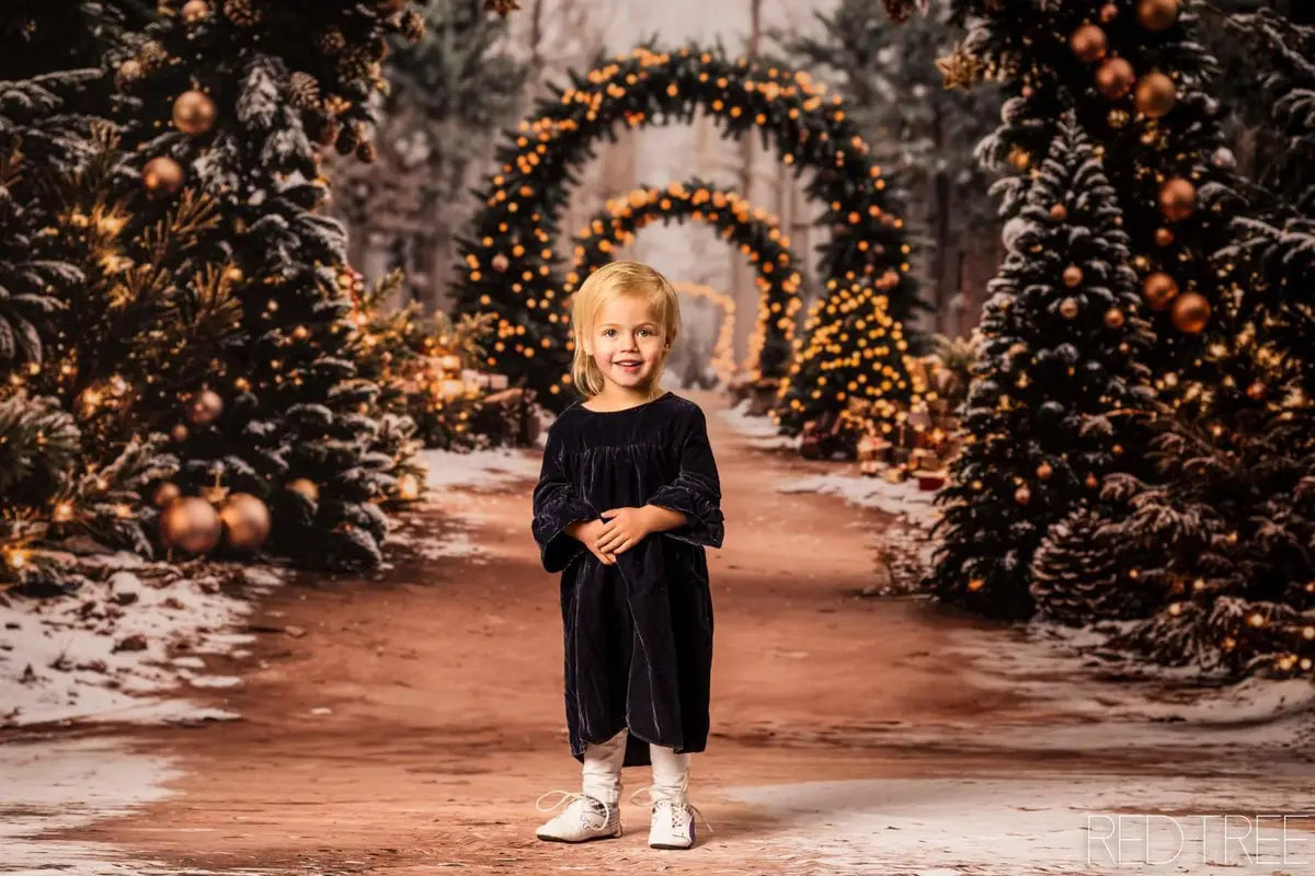 Fondo de Bosque de Arco del Árbol de Navidad Diseñado por Emetselch