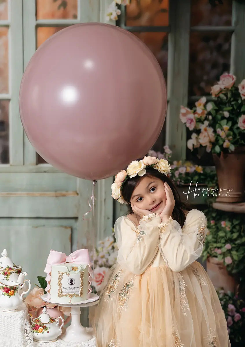 Kate Spring Flowers Green Wooden Door Backdrop Designed by Emetselch