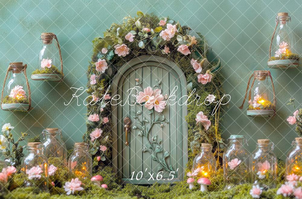Kate Fairy Tale Door Floral Bottle Fantasy Backdrop Designed by Mini MakeBelieve