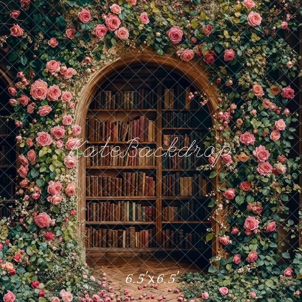 Arco de flores de regreso a la escuela biblioteca fondo diseñado por Emetselch