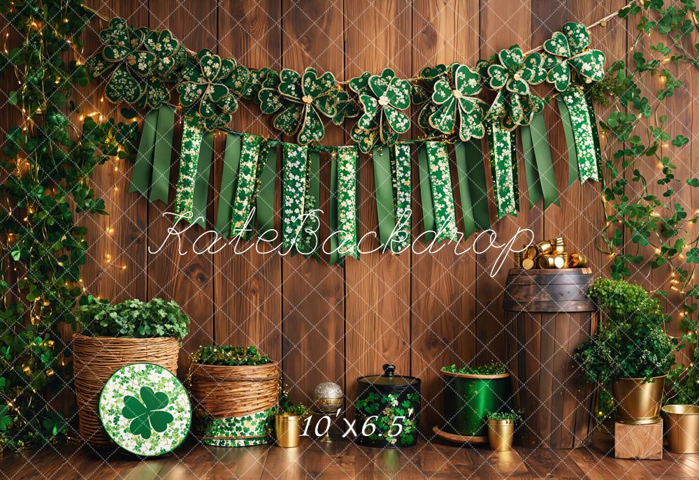 Fondo de Madera de Trébol del Día de San Patricio Diseñado por Emetselch