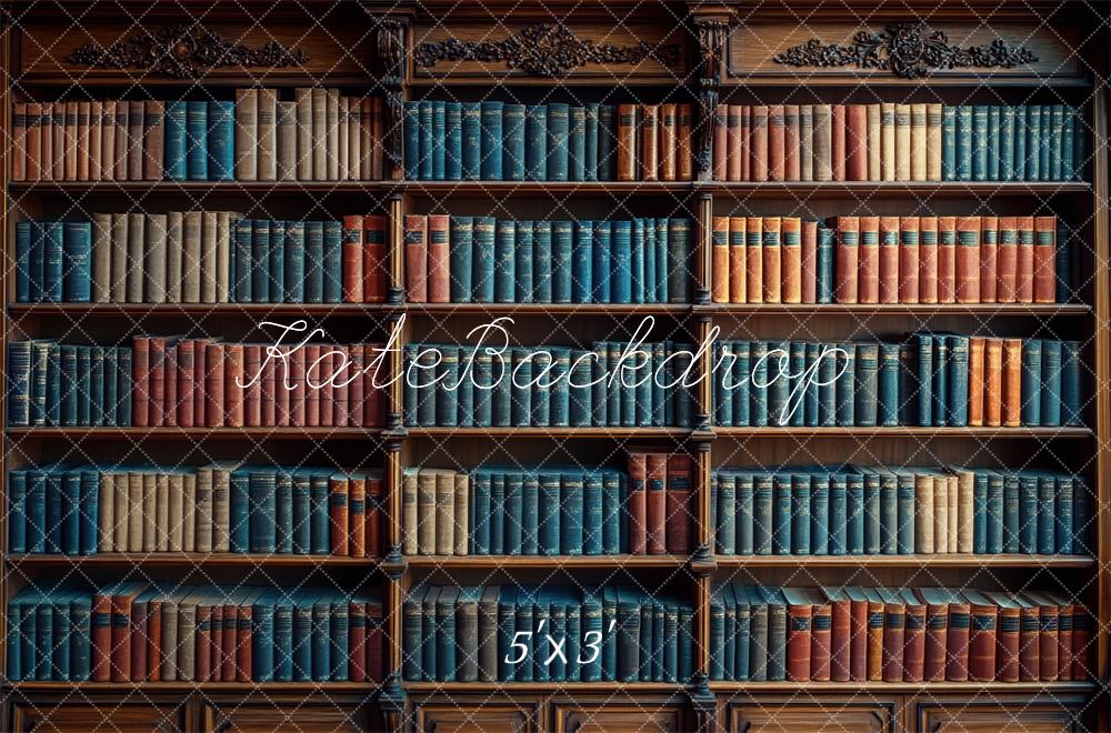 Vintage Bibliotheek Boekenkast Foto Achtergrond Designed by Mini MakeBelieve