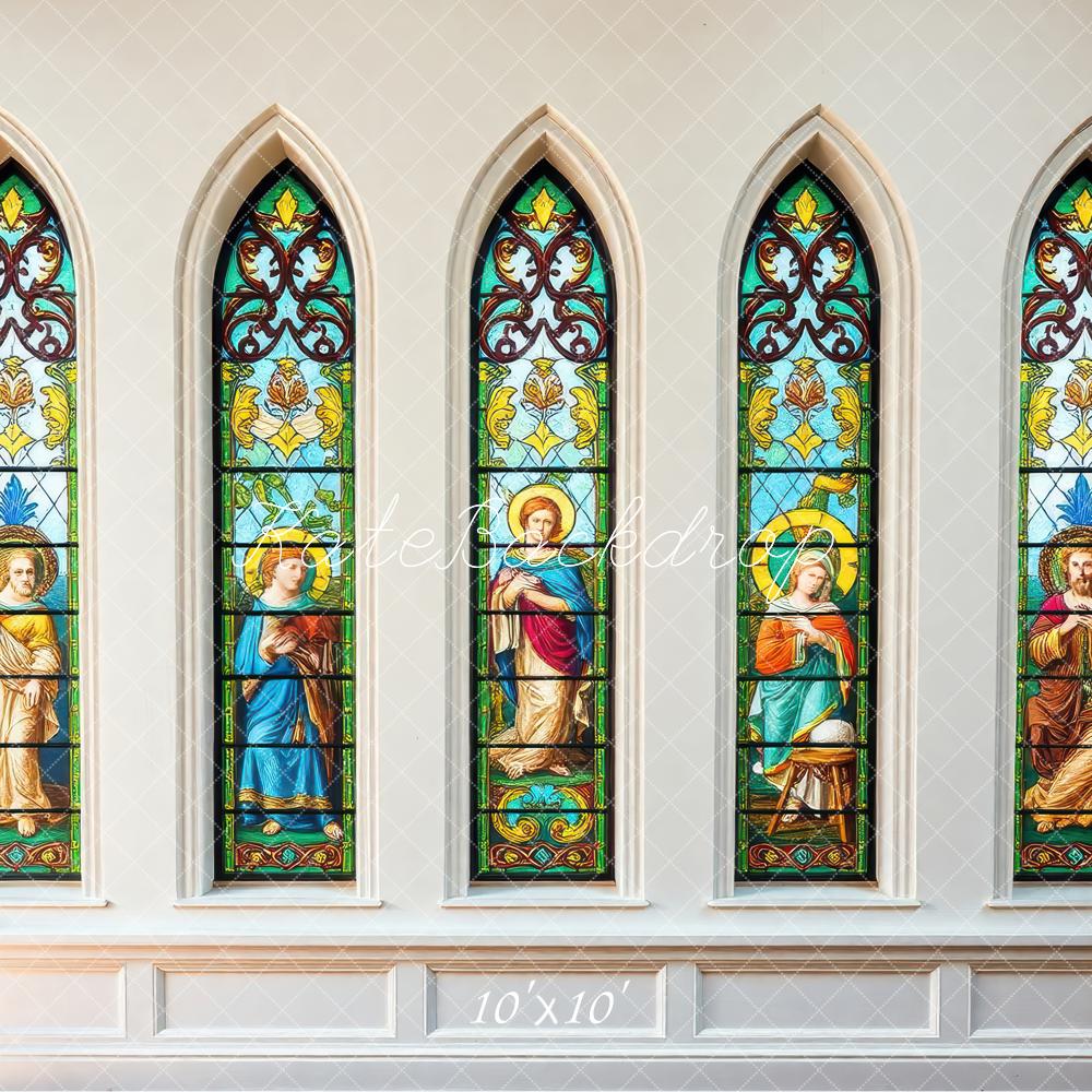Kerk Glas-in-lood Venster Foto Achtergrond Designed by Laura Bybee