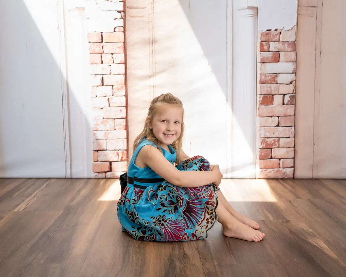 Kate Vintage Brick White Arch Backdrop Designed by Emetselch