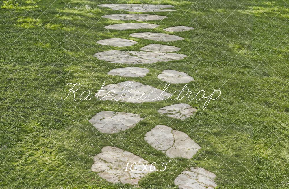 Kate Stone Pathway on Green Grass Printed Backdrop Designed by Kate Image