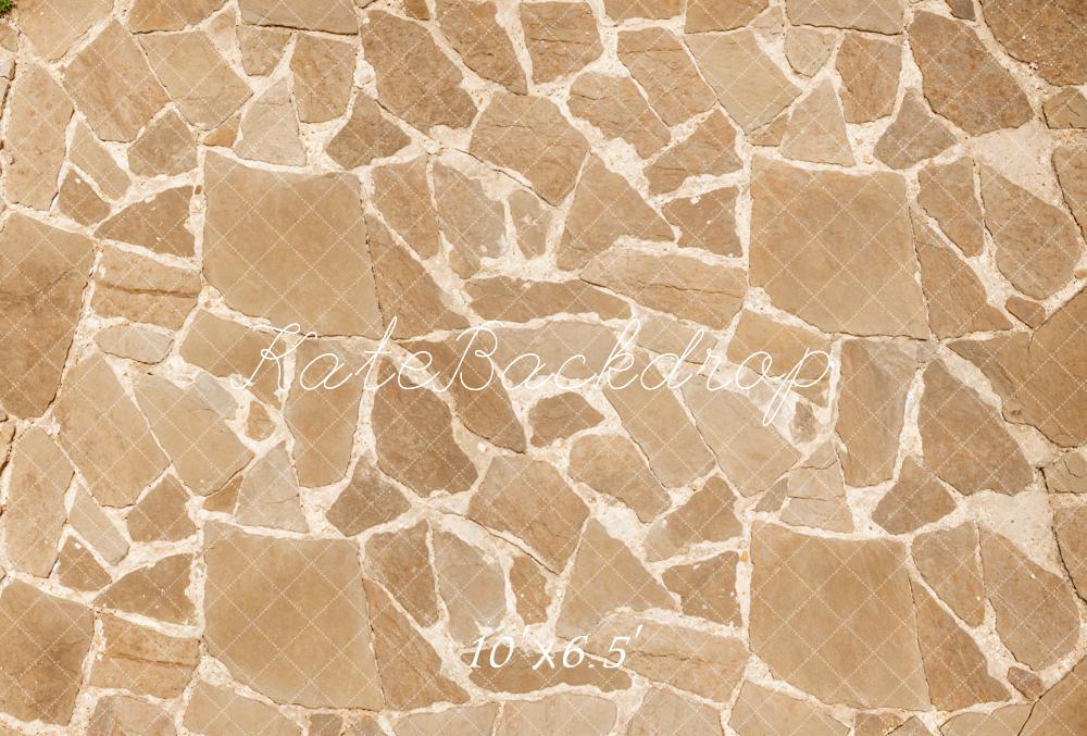 Kate Light Brown Cobblestone Texture Floor Backdrop Designed by Kate Image