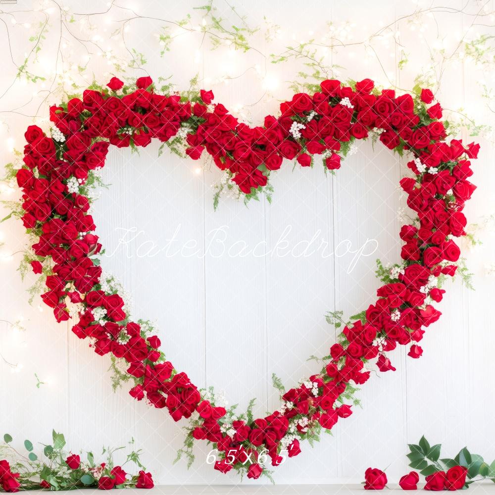 Kate Valentine Heart Rose Floral Backdrop Designed by Patty Roberts