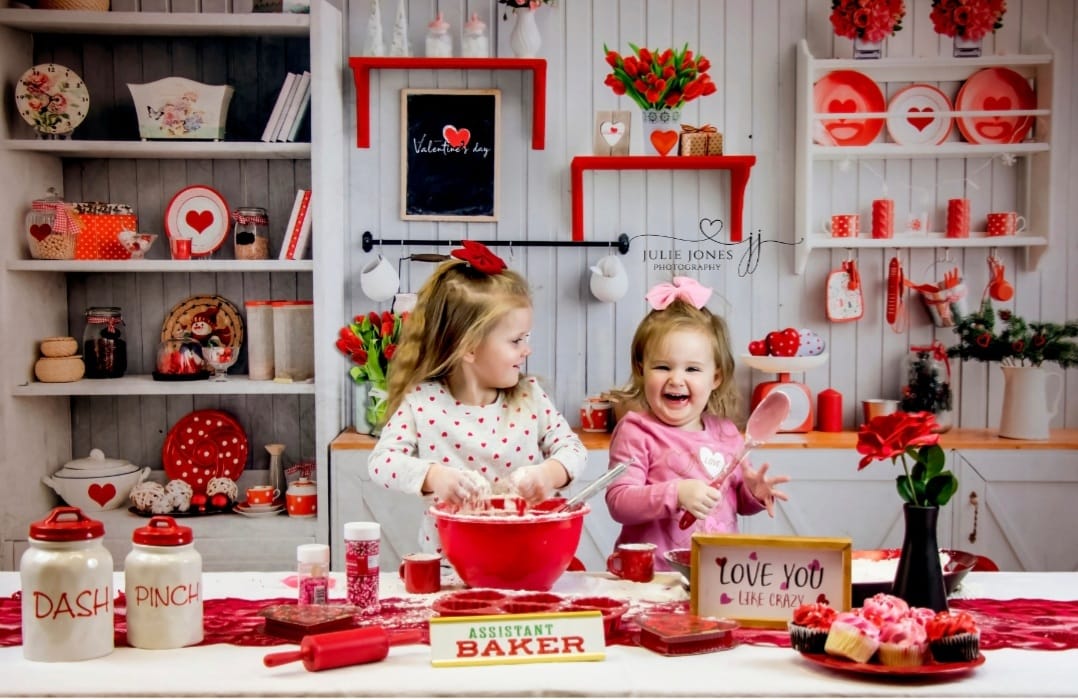 Kate Christmas Kitchen Fleece Backdrop White Wall for Photography