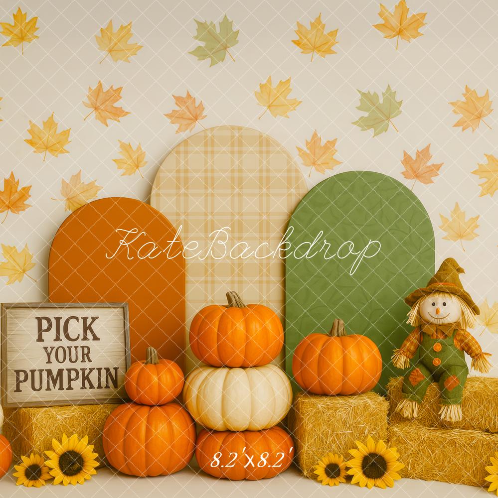 Kate Fall Cake Smash Pumpkin Scarecrow Backdrop Designed by Patty Roberts