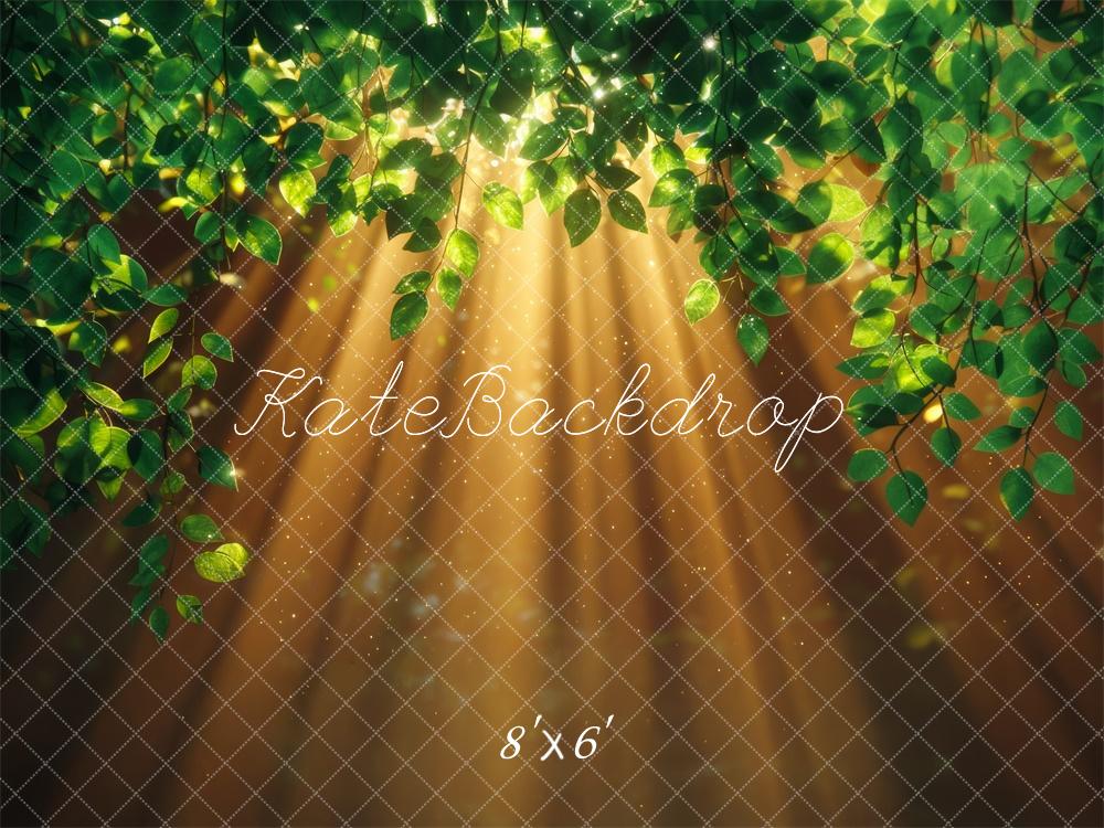 Kate Spring Forest Sunlight Leaves Backdrop Designed by Mini MakeBelieve