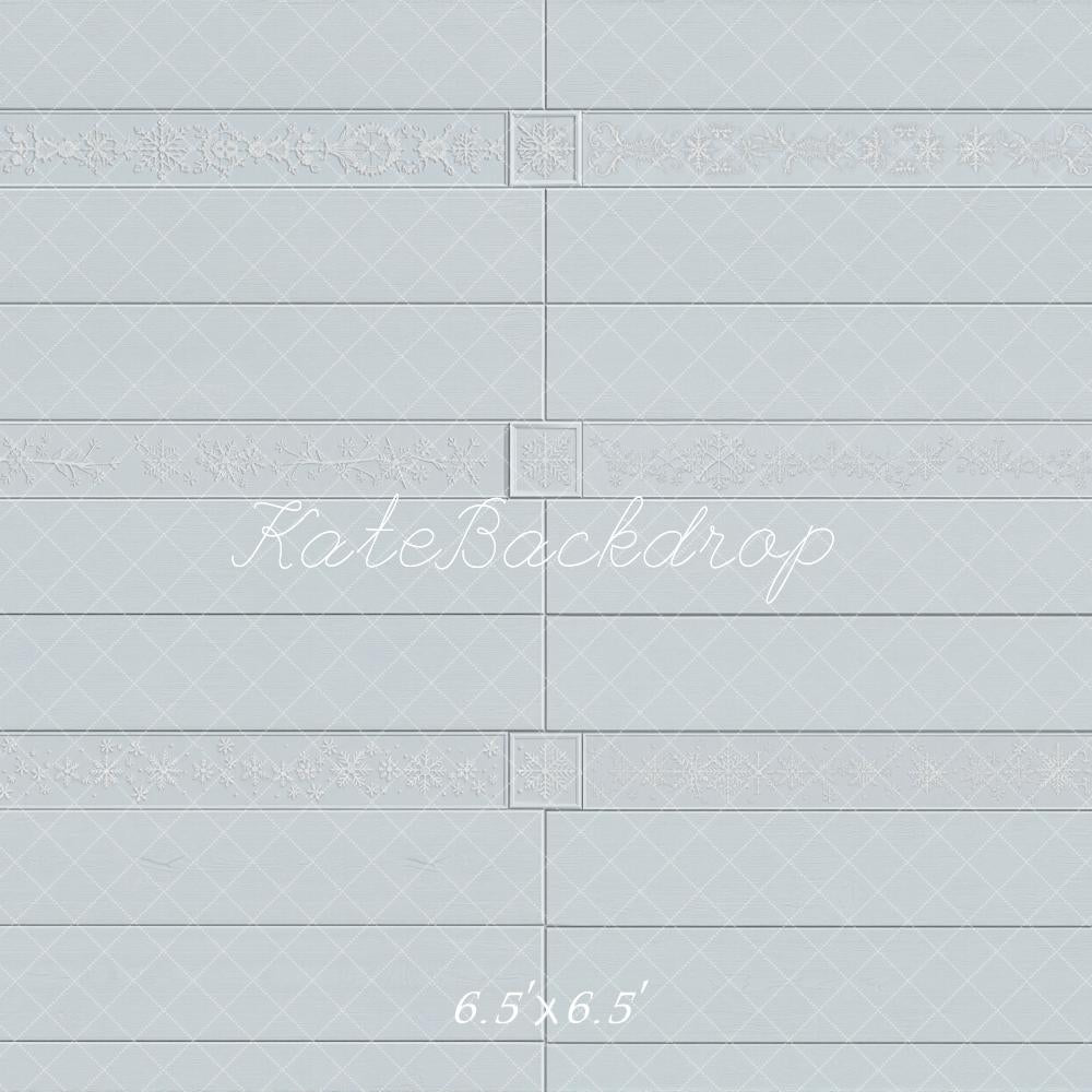 Kate Light Blue Ornate Panel Floor Printed Backdrop Designed by Emetselch