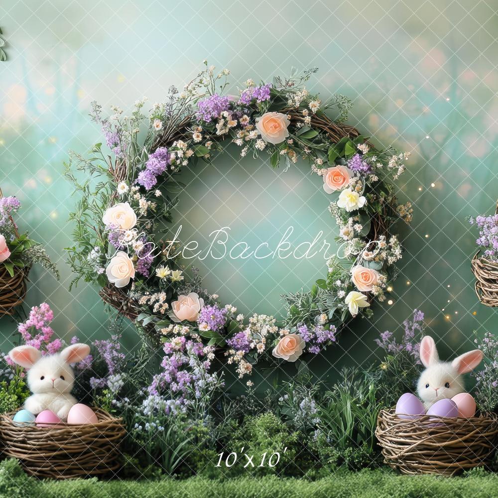 Corona Floral de Conejo de Pascua Jungle Backdrop Designed by Mini MakeBelieve