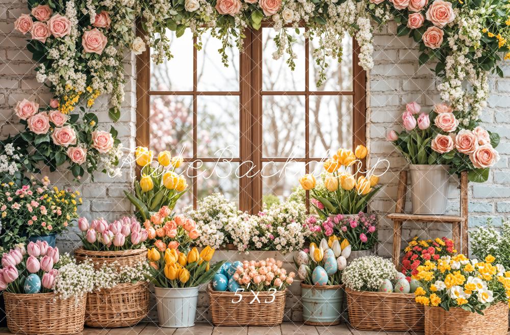Kate Easter Flower Arch Spring Window Backdrop Designed by Emetselch