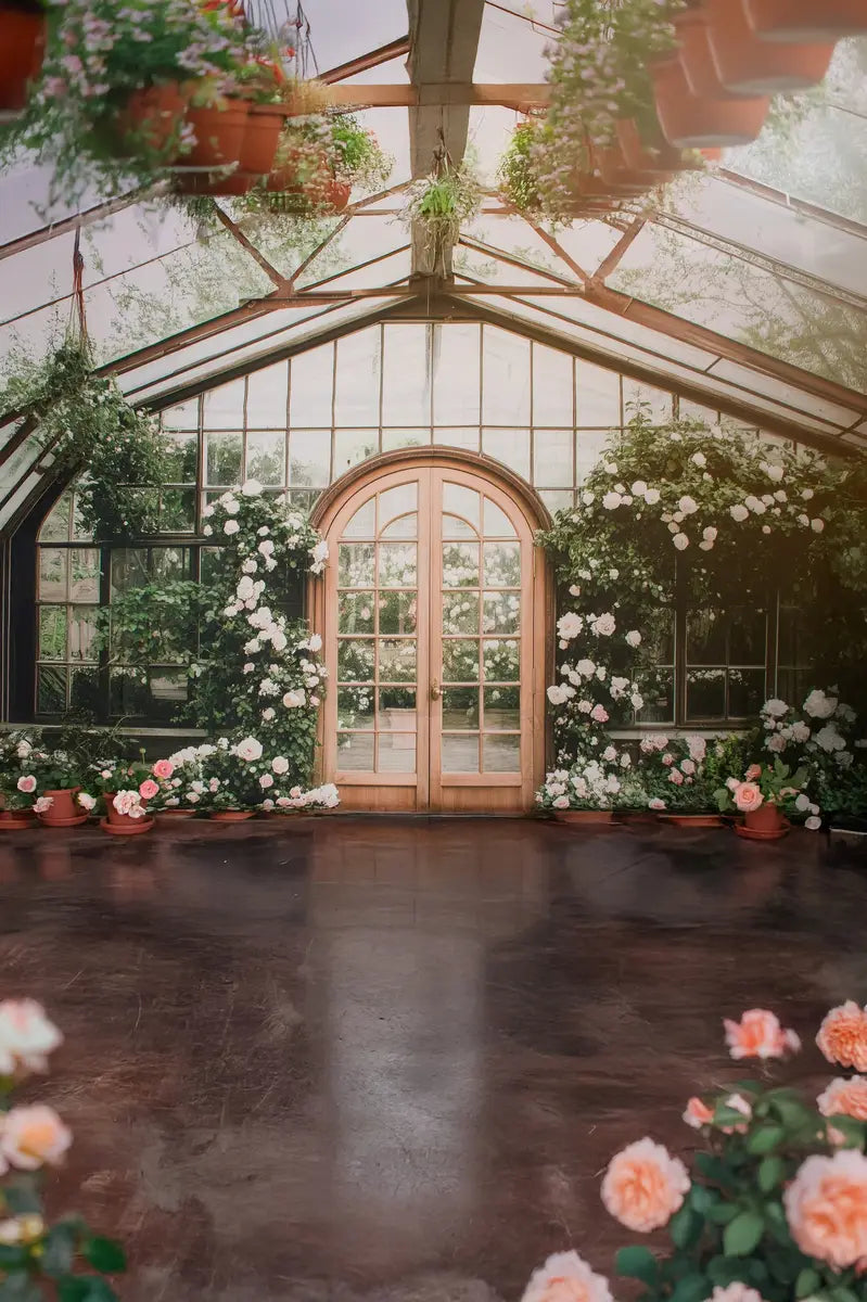 Spring Garden Greenhouse Floral Foto Achtergrond Designed by Patty Roberts