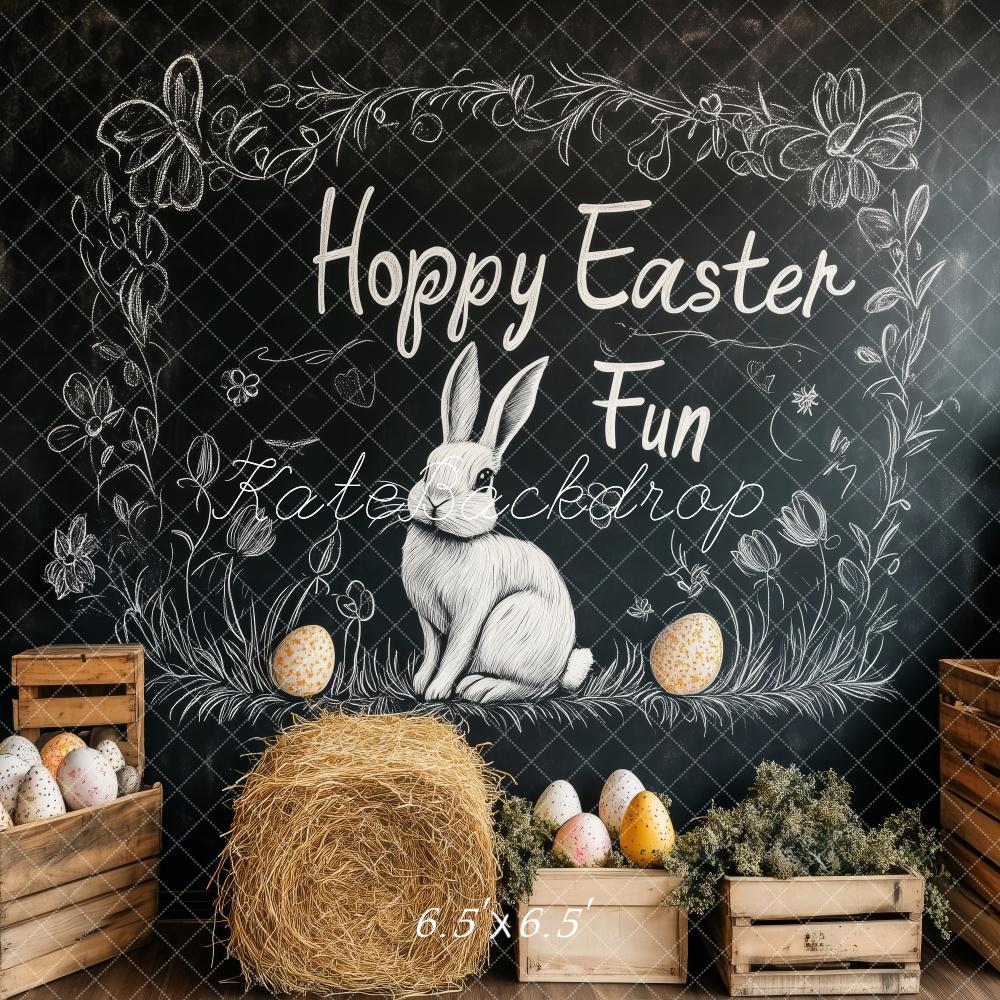 Kate Easter Bunny Chalkboard Wood Backdrop Designed by Patty Roberts