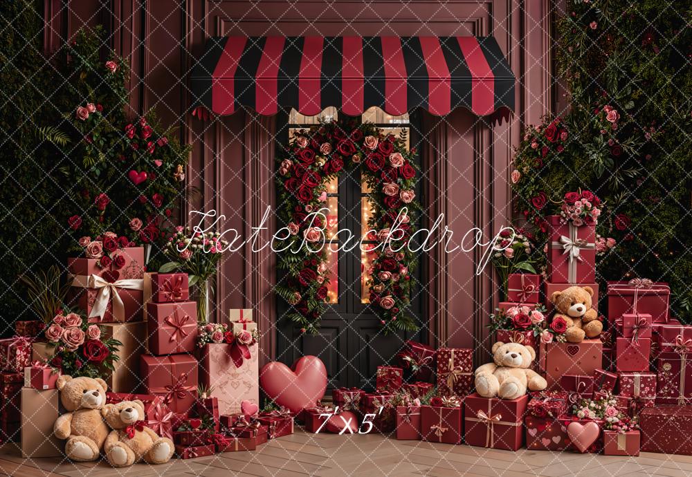 Kate Valentines Shop Doorway Roses Gifts Teddy Bears Backdrop Designed by Emetselch