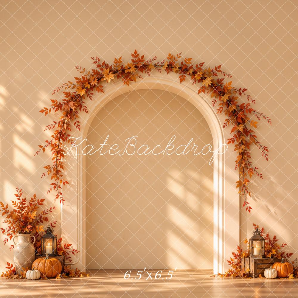 Kate Fall Maple Leaf Arch Dappled Sunlight Printed Backdrop Designed by Emetselch