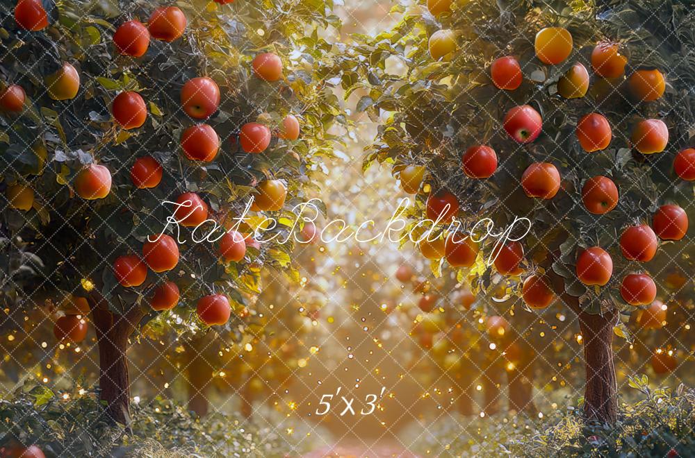 Kate Fall Apple Orchard Bokeh Sunset Backdrop Designed by Mini MakeBelieve