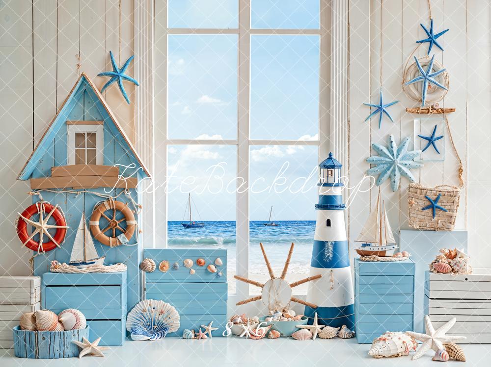 Smash Cake Nautico Spiaggia Faro Stella Marina Sfondo Designed by Emetselch