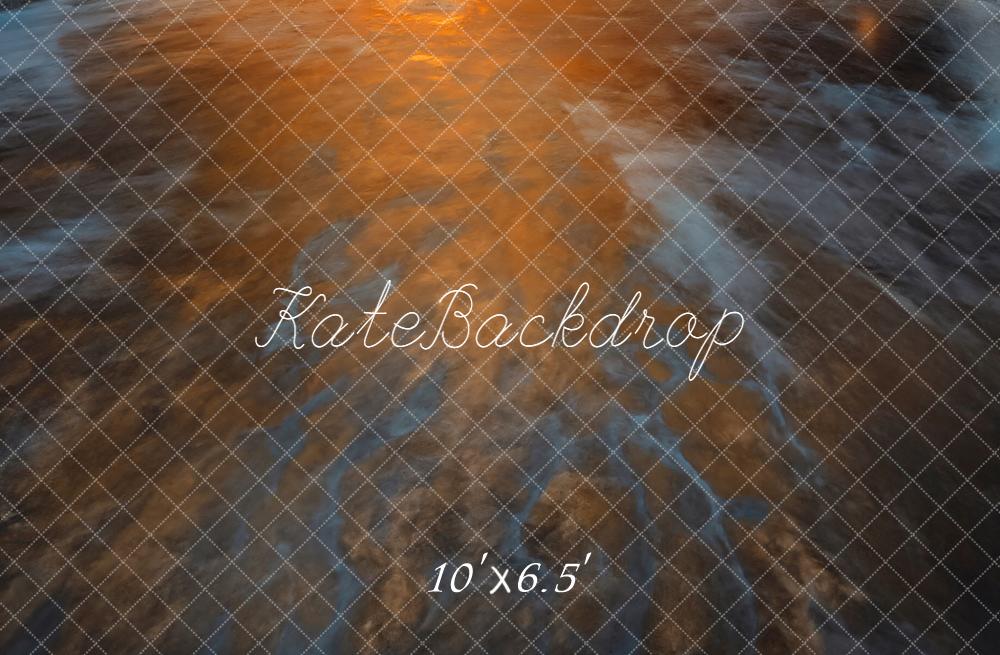 Kate Abstract Cave Orange Blue Floor Backdrop Backdrop Designed by Emetselch