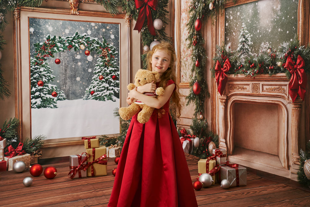 RTS Kate Christmas Fireplace Room Set Photo Kit Photography Backdrops&Props Themed Bundle