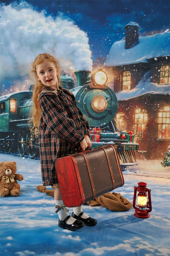 Kate Christmas Eve Train Station Photo Kit Photography Backdrops&Props Themed Bundle