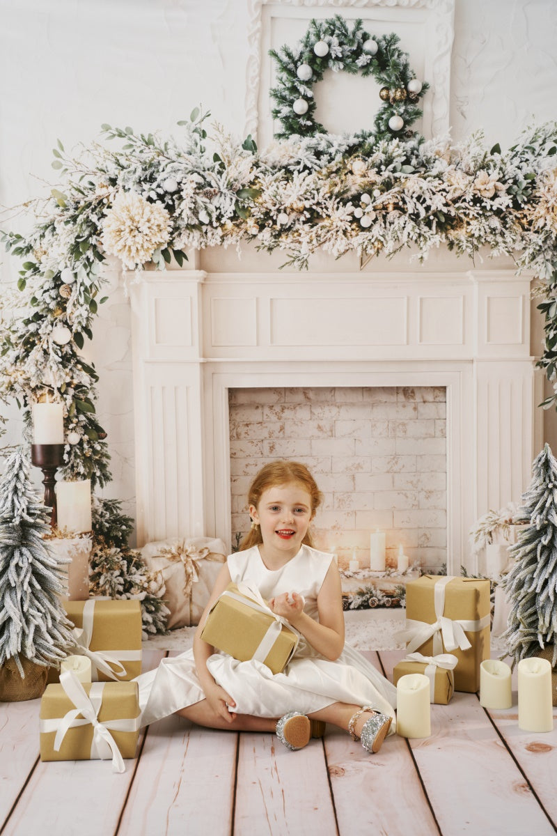 Kate Christmas White Fireplace Photo Kit Photography Backdrops&Props Themed Bundle