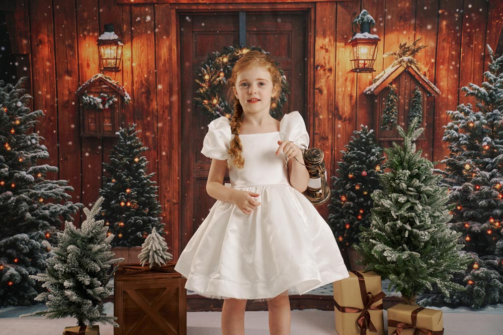 Couture Velvet Roze Sequin Strik Schouder Meisjesjurk voor Fotografie