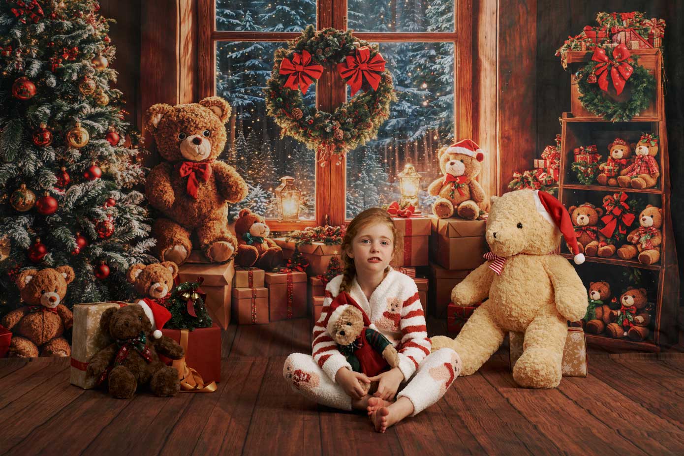 Kate Christmas Bedroom Bear Photo Kit Photography Backdrops&Props Themed Bundle