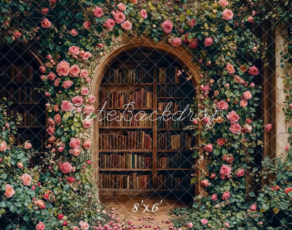 Arco de flores de regreso a la escuela biblioteca fondo diseñado por Emetselch