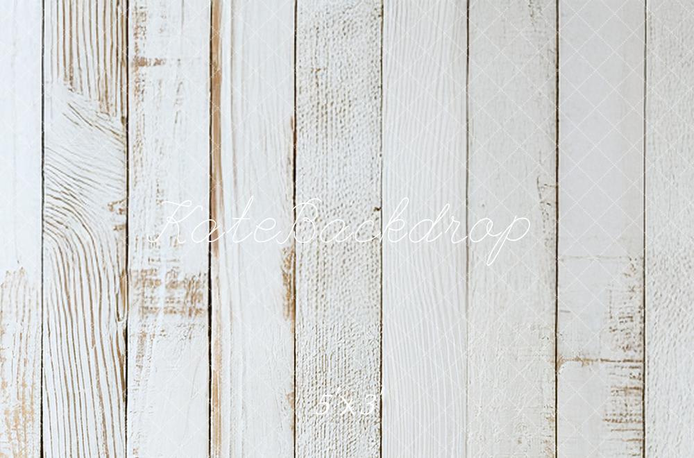 Kate Vintage White Wood Panel Floor Backdrop Designed by Mandy Ringe Photography
