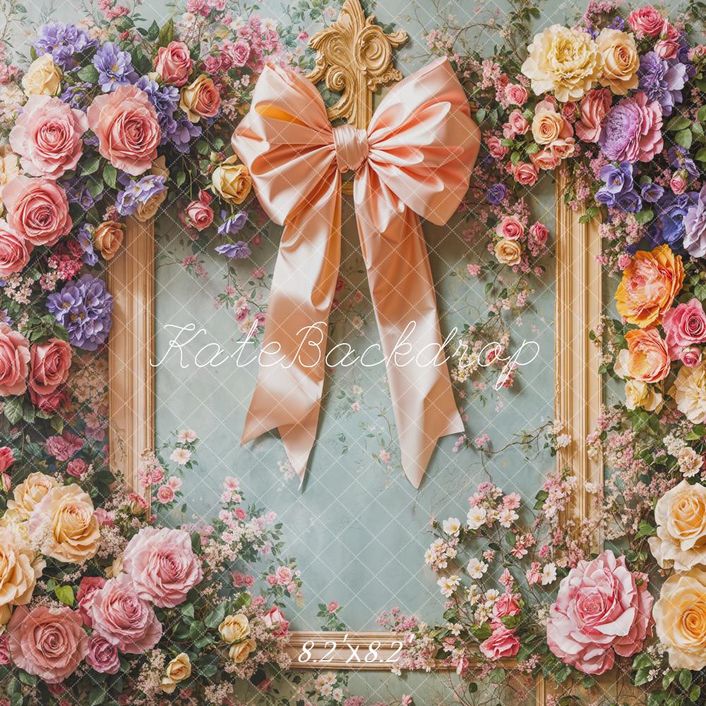 Kate Spring Pastel Flower Arch Bow Backdrop Designed by Emetselch