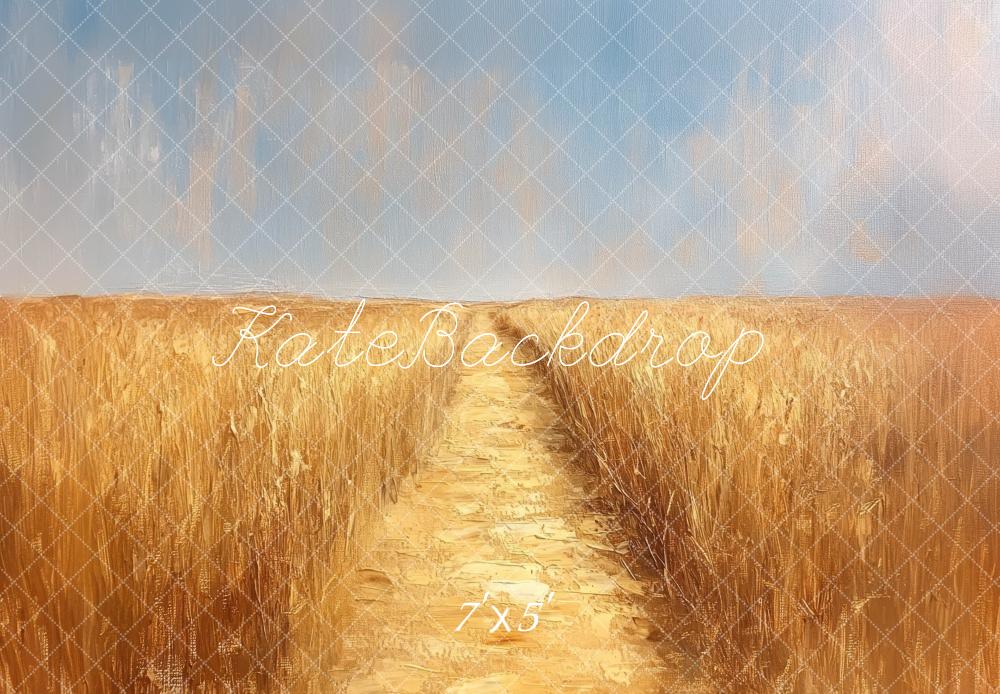 Sfondo di Campo di Grano con Sentiero Progettato da Mini MakeBelieve