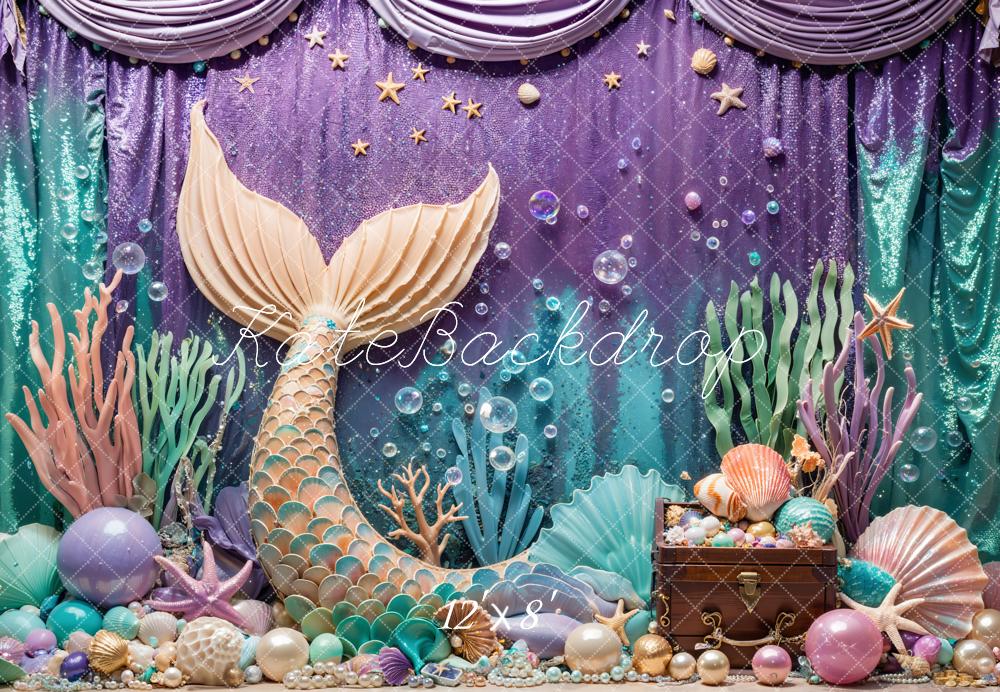 Kate Mermaid Underwater Fantasy Treasure Chest Backdrop Designed by Emetselch