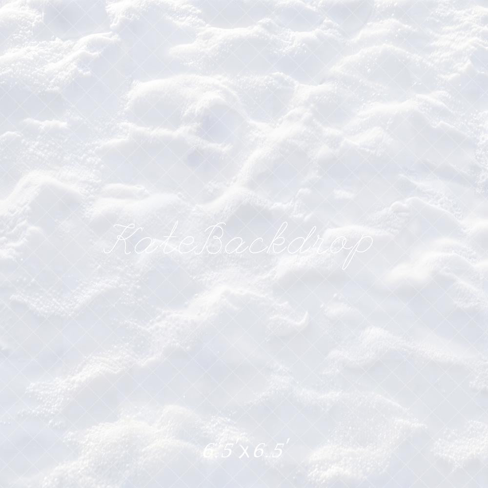 Kate Winter Snow Texture White Floor Printed Backdrop Designed by Kate Image