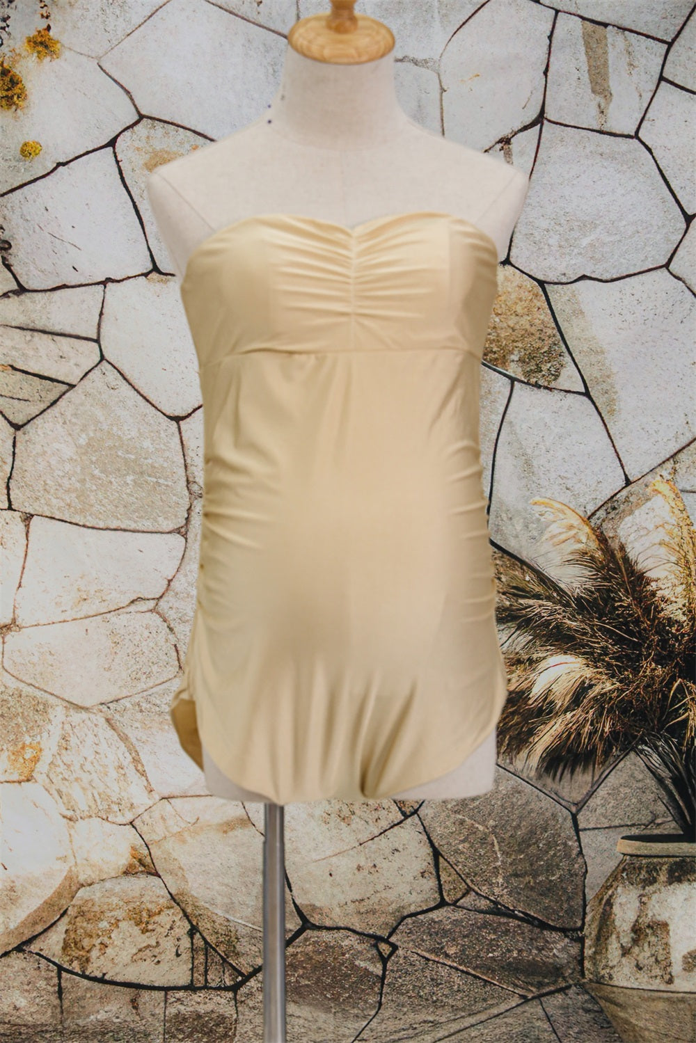 Kate Knitted Fabric Strapless Jumpsuit Custom Maternity Photoshoot Gowns