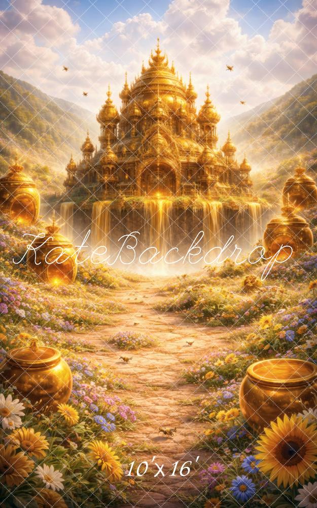 Kate Sweep Fairy Fantasy Golden Palace Honey Path Printed Backdrop Designed by Vertigo Productions