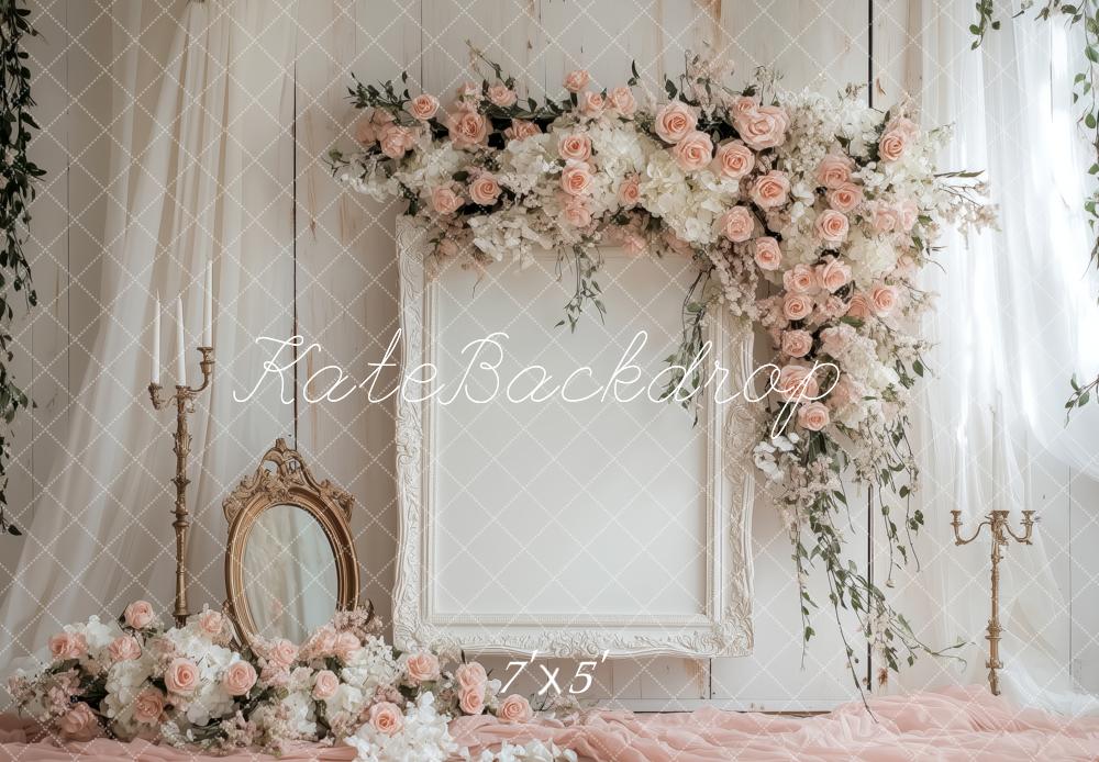 Kate Mother's Day Vintage Floral Mirror Printed Backdrop Designed by Patty Roberts